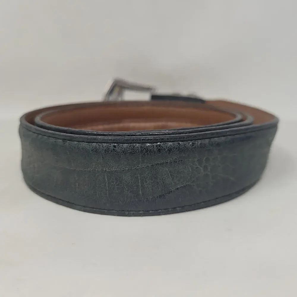 Tony Lama Belt 44 Black Leather Country Croc Print Western Cowboy USA C42123